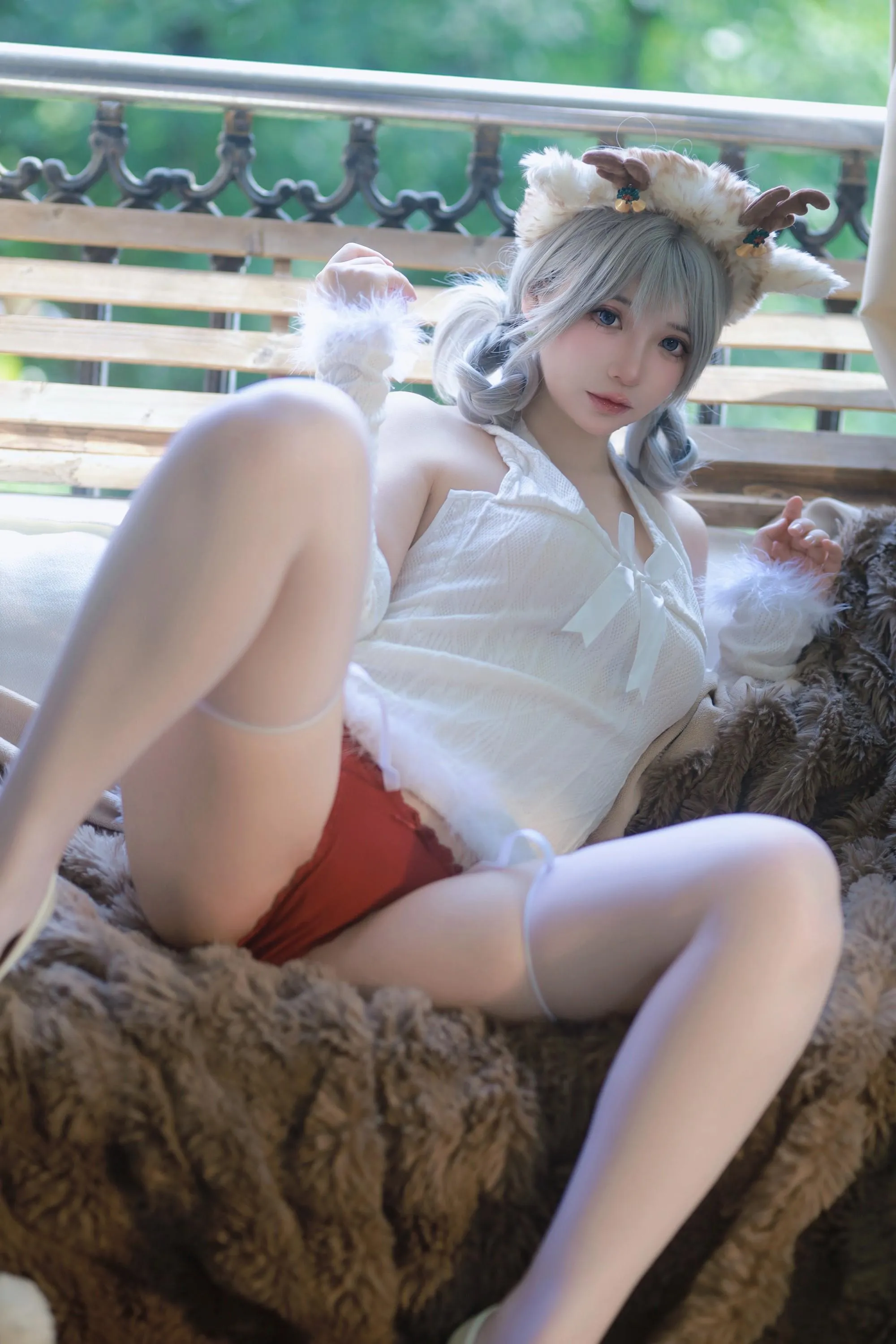 疯猫ss – NO.130 圣诞特典白色毛衣 [98P]插图7